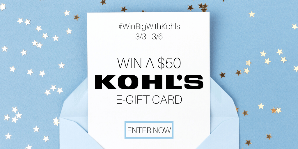 Win a $50 e-gift card from Kohl's.