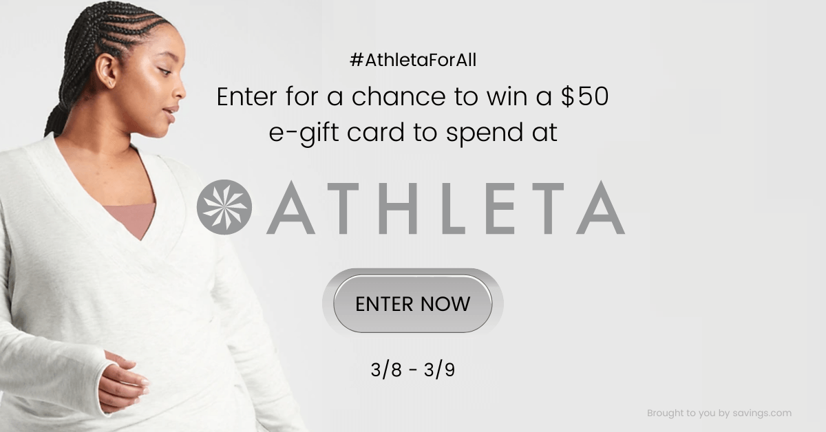 Win a $50 e-gift card to spend at Athleta.