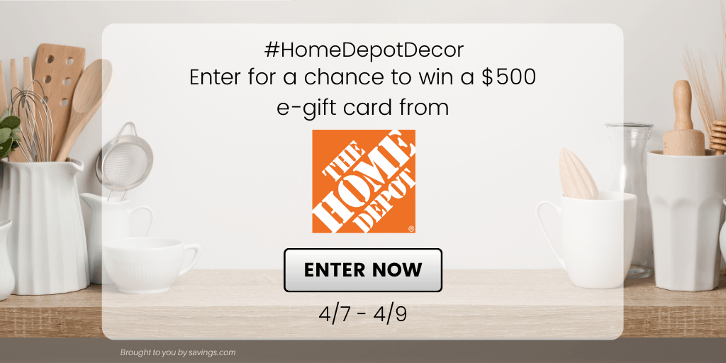 Win a $500 e-gift card from The Home Depot!